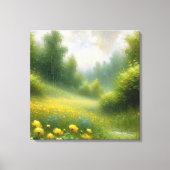 雨の日に黄色い花 キャンバスプリント (正面)