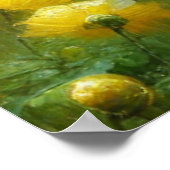 雨の日に黄色い花 ポスター (角)