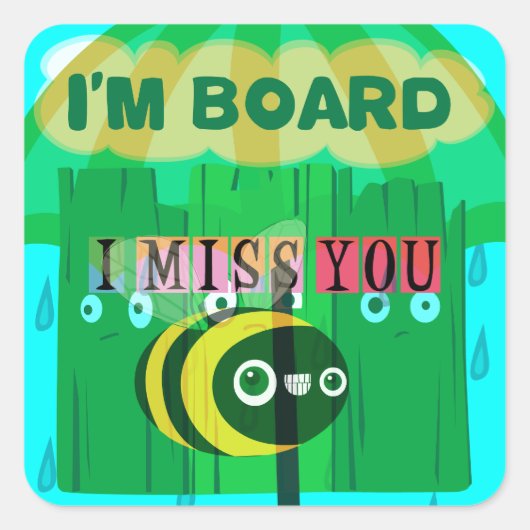 雨の日のおもしろい: A Bee's Perspective.「僕は船に乗っている」 スクエアシール (正面)