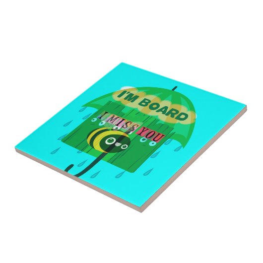 雨の日のおもしろい: A Bee's Perspective.「僕は船に乗っている」 タイル (側面)