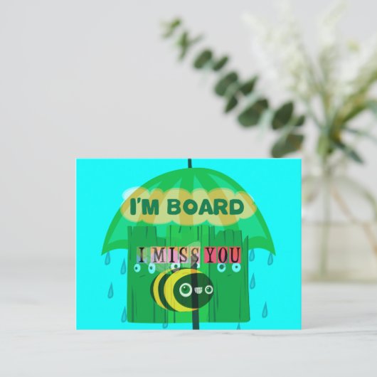 雨の日のおもしろい: A Bee's Perspective.「僕は船に乗っている」 ポストカード (スタンド正面)