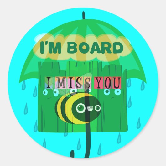 雨の日のおもしろい: A Bee's Perspective.「僕は船に乗っている」 ラウンドシール (正面)
