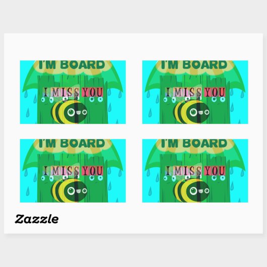 雨の日のおもしろい: A Bee's Perspective.「僕は船に乗っている」 長方形シール (シート)