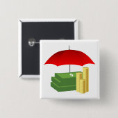 雨の日のお金 缶バッジ (正面&裏面)