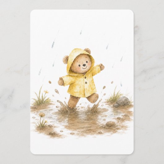 雨の日のくまのベビーシャワー招待状 招待状 (裏面)