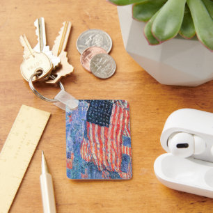 『雨の日のアベニュー』 フレデリック・チャイルド・ハッサム キーホルダー