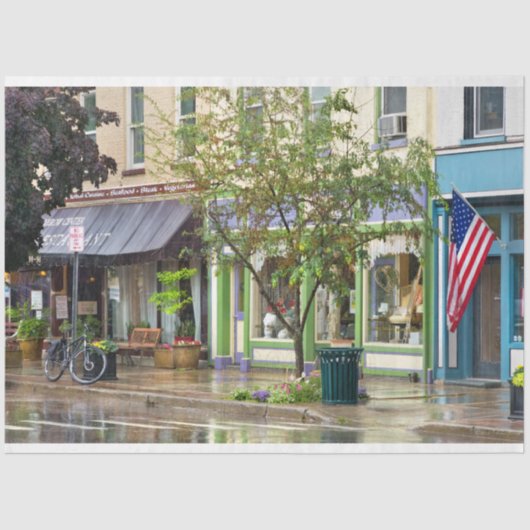 雨の日のオウィーゴ市 NY 薄葉紙 (正面)