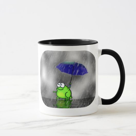 雨の日のカエルのマグ マグカップ (右)