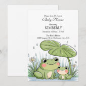 雨の日のカエル家族 招待状 (正面/裏面)