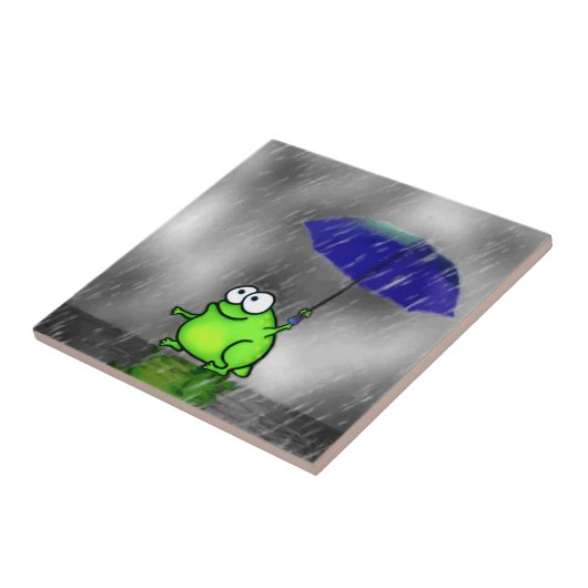 雨の日のカエル タイル (側面)