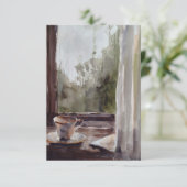 雨の日のカードに入ったお茶 サンキューカード (スタンド正面)