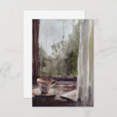 雨の日のカードに入ったお茶 サンキューカード (正面/裏面)