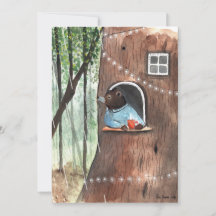 雨の日のクマの夢想茶会イラスト