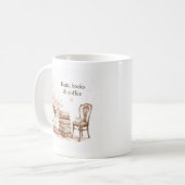 雨の日のコーヒー＆本 マグカップ（名入れ可） コーヒーマグカップ (正面左)