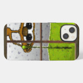 雨の日のサル iPhoneケース (裏面横)
