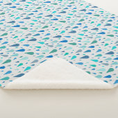 雨の日のパターン（青い雨滴） シェルパブランケット (3/4)