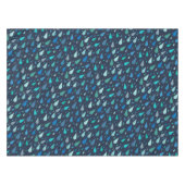 雨の日のパターン（青い雨滴） テーブルクロス (正面(横))