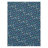 雨の日のパターン（青い雨滴） テーブルクロス (正面)