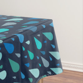 雨の日のパターン（青い雨滴） テーブルクロス