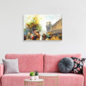 雨の日のパリ。水の色絵画の キャンバスプリント (インサイチュ (リビング))