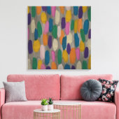 雨の日のブラシストローク抽象芸術アートキャンバス印刷 キャンバスプリント (インサイチュ (リビング))