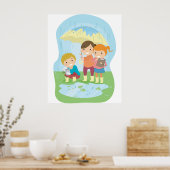 雨の日の子供たちの科学的な自然研究 ポスター (キッチン)