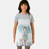 雨の日の小さな女の子 エプロン (インサイチュ)