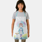 雨の日の小さな女の子 エプロン (インサイチュ)
