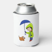 雨の日の少女と犬 缶クーラー (缶裏面)