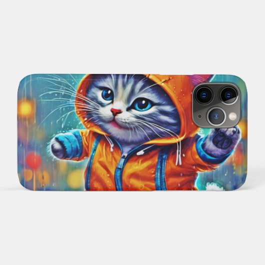 雨の日の猫踊り Case-Mate iPhoneケース (裏面(横))