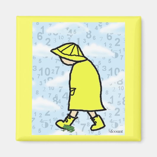 雨の日の男の子マグネット マグネット (正面)