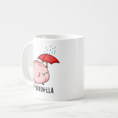 雨の日の脳パズル 面白い脳のダジャレ コーヒーマグカップ (正面左)