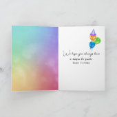 雨の日の誕生日のあひる カード (内部)