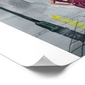 雨の日の赤い傘 ポスター (角)