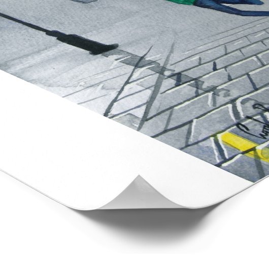 雨の日の赤い傘 ポスター (角)