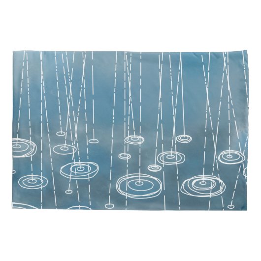 雨の日の青 枕カバー (裏面-左)