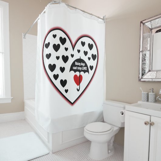 雨の日は愛ストップできない シャワーカーテン (インサイチュ)