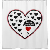 雨の日は愛ストップできない シャワーカーテン (正面)