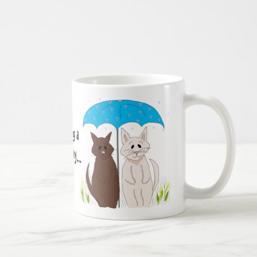 雨の日を分かち合う... コーヒーマグカップ (右)