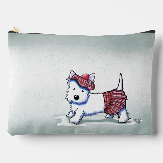 雨の日ウェスティーキニアートアクセサリーポーチ アクセサリーポーチ (正面)