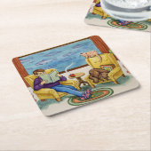 雨の日コースター スクエアペーパーコースター (アングル)