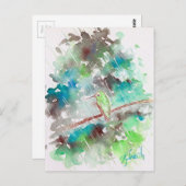 雨の日ハミングバード ポストカード (正面/裏面)