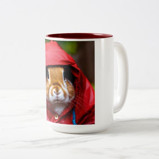 "雨の日バニーブリスコーヒーマグ" ツートーンマグカップ (正面右)