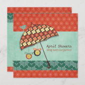 雨の日パーティの招待状 招待状 (正面/裏面)