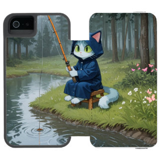 雨の日フィッシング iPhone SE/5/5sウォレットケース