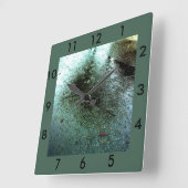 雨の日抽象芸術 スクエア壁時計 (傾斜)