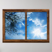 雨の日照窓枠 ポスター (正面)
