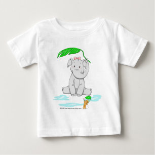 雨の日象 ベビーTシャツ