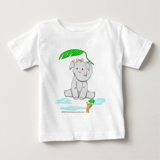 雨の日象 ベビーTシャツ (正面)