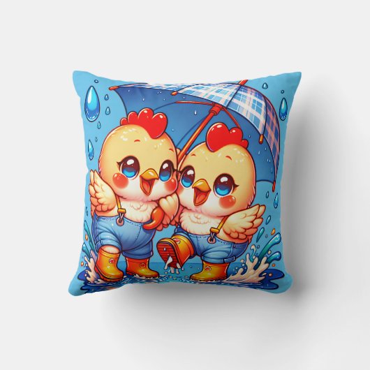 「雨の日鶏」 クッション (裏面)